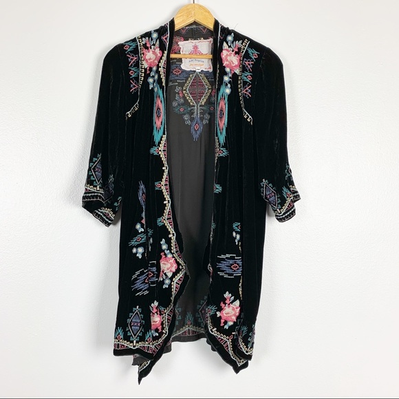 Johnny Was Sweaters - Johnny Was | Crushed Velvet Kimono Embroidered